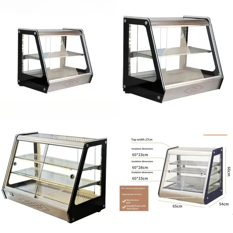 Snacks Food Warmer - خزانة عرض زجاجية تجارية لتسخين الطعام،